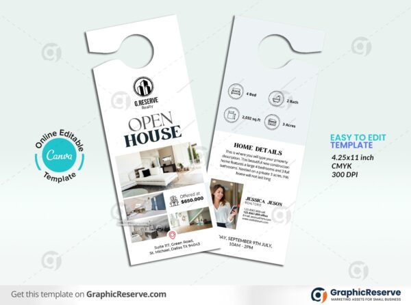 Open House Real Estate Door Hanger Model