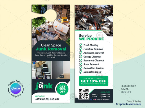 Clean Space Junk Removal Door Hanger Layout