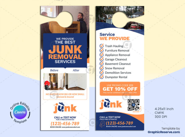 Junk Removal Coupon Door Hanger Template