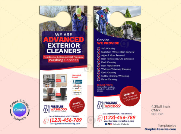 Advance Cleaning Service Door Hanger Model