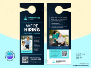 Caregivers Hiring Canva Door Hanger Template