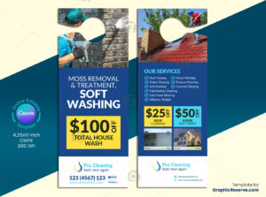 Cleaning Service Door Hanger Canva Layout