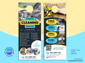 Cleaning Service Door Hanger Template Design