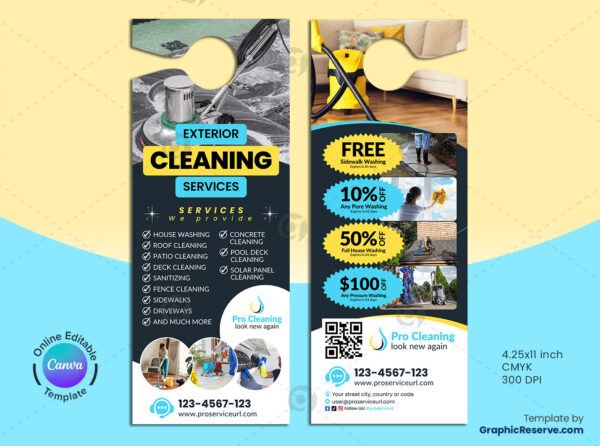 Cleaning Service Door Hanger Template Design