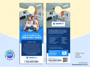 Dental Clinic Canva Door Hanger Template