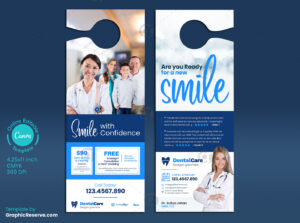 Dentist Coupon Door Hanger Canva Layout
