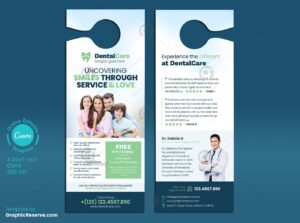 Dental Care Offer Door Hanger Design Template