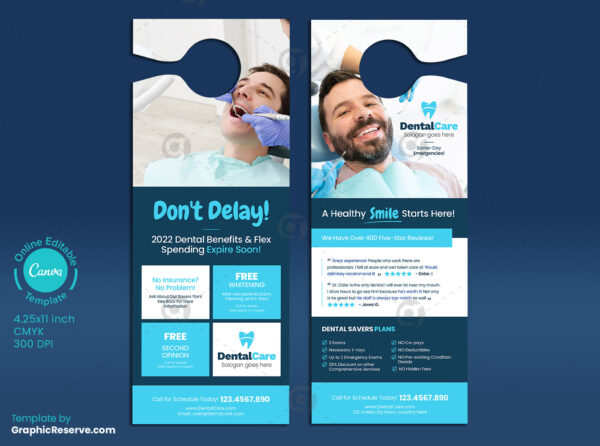 Dental Service Door Hanger Template