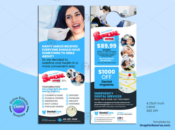 Dental Service Door Hanger Template