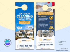 Exterior Cleaning Door Hanger Canva Template