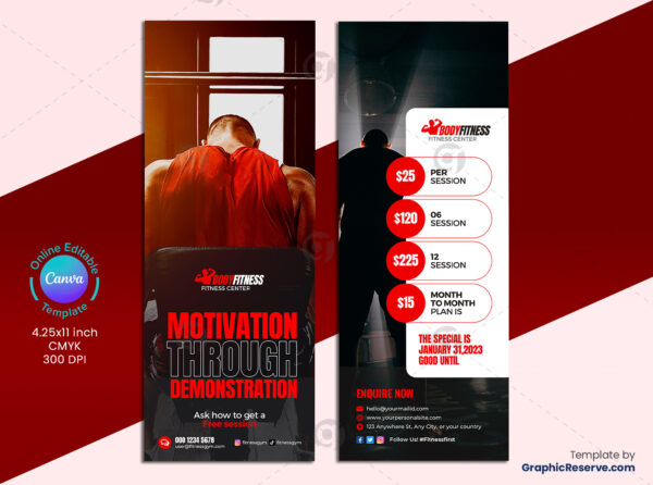 Gym Motivational Door Hanger Template