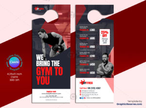 Gym Pricing Door Hanger Canva Template