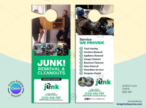 Junk Removal Door Hanger Canva Template