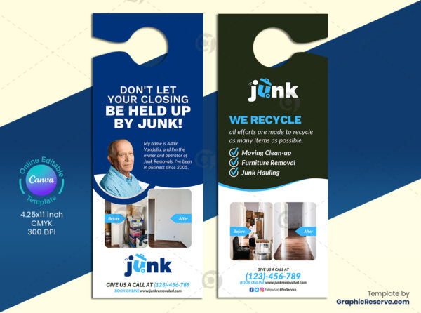 Junk Removal Canva Door Hanger Template