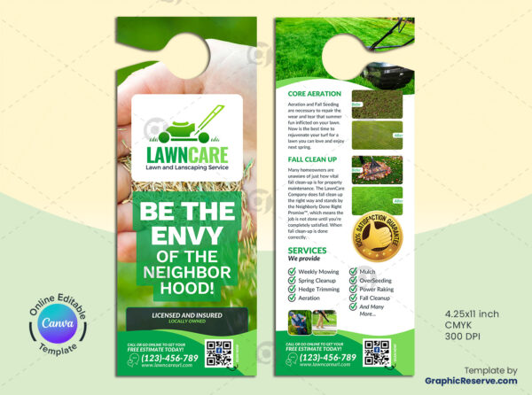 Lawn Care Service Door Hanger Template