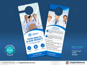 Medical Door Hanger Canva Template Design