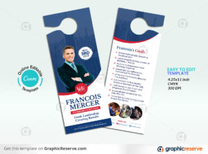 Political Candidate Door Hanger Canva template