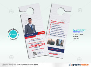 Election Campaign Canva Door Hanger Design