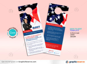 Election Voting Canva Door Hanger Template