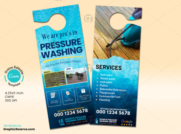 Pressure Wash Door Hanger Canva Template