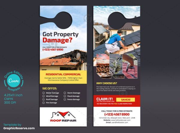 Property Damage Roofing Door Hanger Template