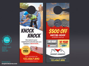 Roof Repairing Door Hanger Canva Design
