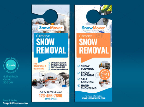 Snow Removal Canva Door Hanger Template