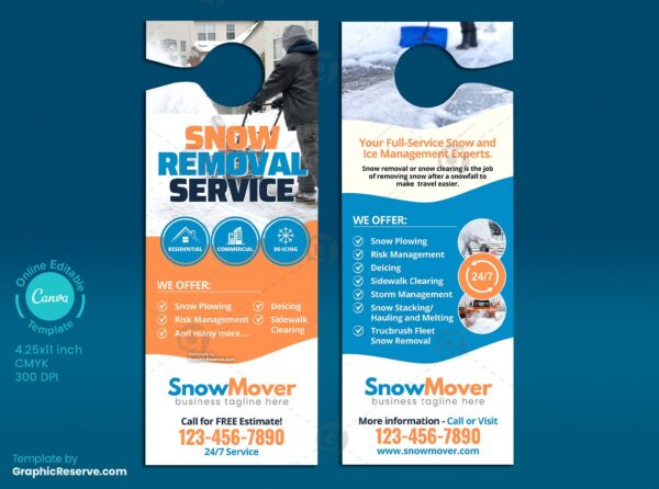 Snow Removal Service Door Hanger Template