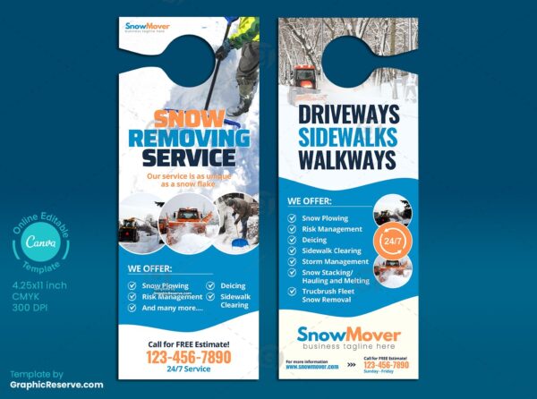 Snow Removing Service Door Hanger Template