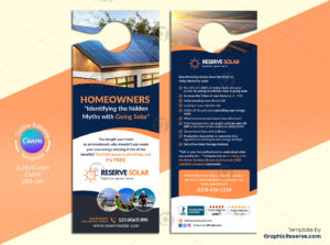 Solar Door Hanger Canva Template Design