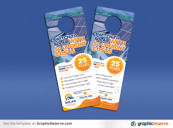 Solar Energy Power Promotional Door Hanger Template