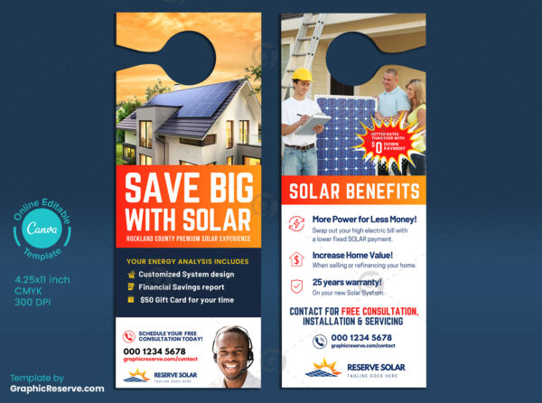 Solar Door Hanger Canva Template Model