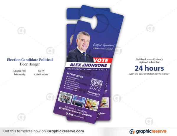 Election Candidate Political Door Hanger Design