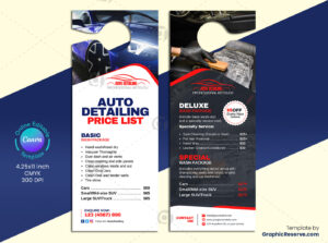 Auto Detailing Price-List Door Hanger Template
