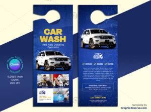 Car Wash Door Hanger Canva Format