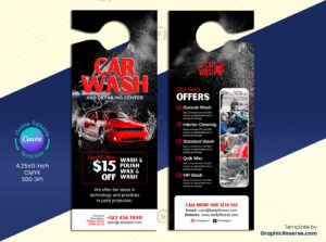 Car Wash Black Door Hanger Template Model