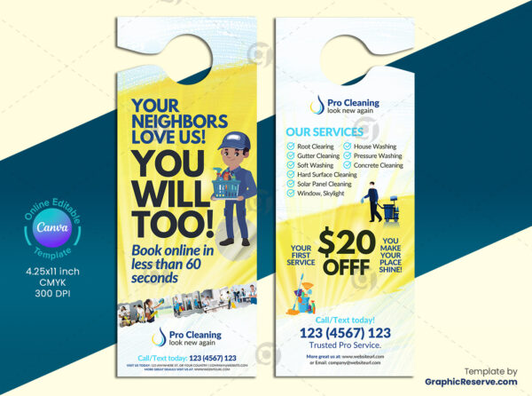 Cleaning Service Door Hanger Template