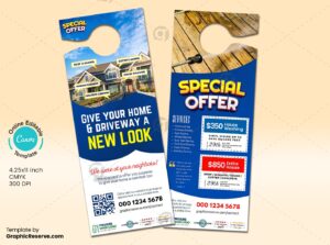 House Cleaning Door Hanger Template Design