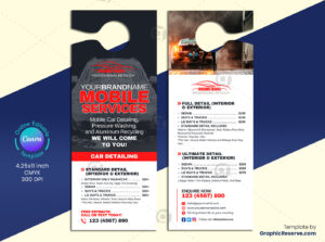 Auto Mobile Servicing Price List Door Hanger Template