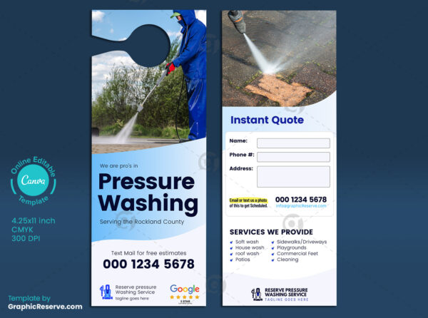 Pressure Wash Door Hanger with Instant Quote