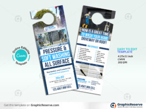 Pressure Washing Door Hanger Canva Layout