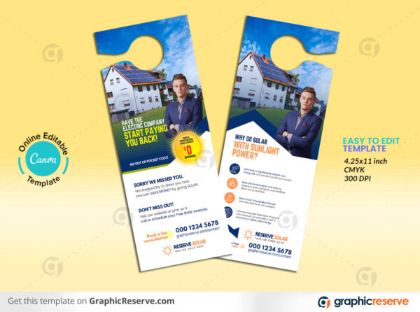 Solar Door Hanger Canva Template