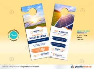 Solar Door Hanger Design Canva Template