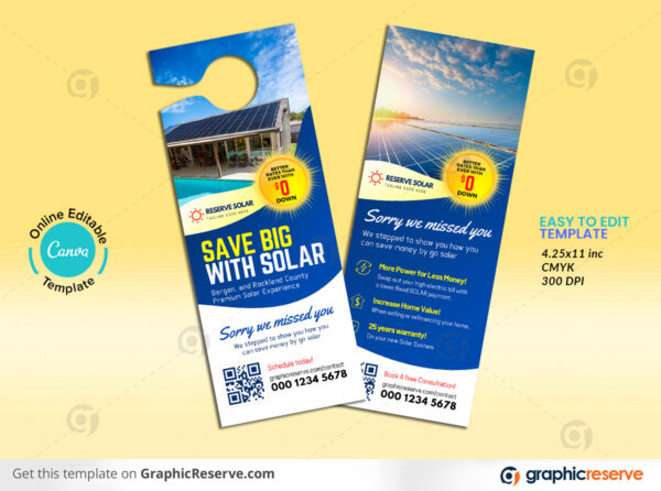 Solar Door Hanger Template Canva Design