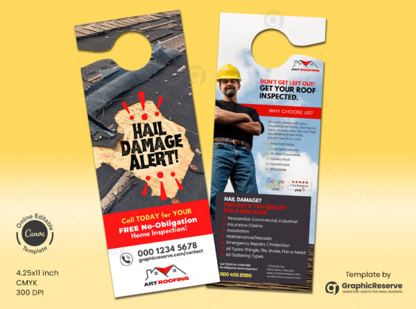 Hail Damage Alert Door Hanger Template Canva
