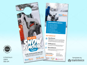 Snow Removal Door Hanger Canva Layout Design
