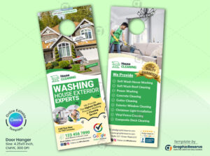 Exterior Cleaning Experts Door Hanger Canva Model