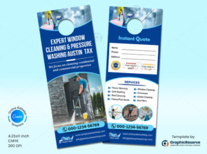 Pressure Washing Door Hanger Canva Layout Model