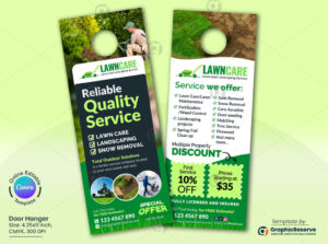 Quality Landscaping Door Hanger Template Design Canva