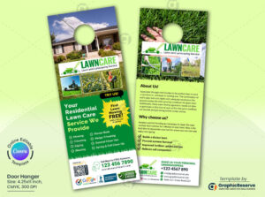 Residential Lawn Care Service Door Hanger Template Canva